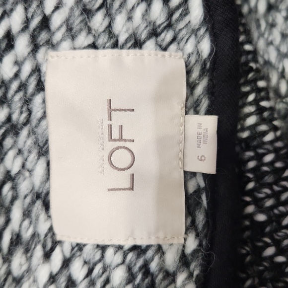 LOFT Wool Sweater Blazer with Faux Leather Pockets -Size 6 - Picture 11 of 12